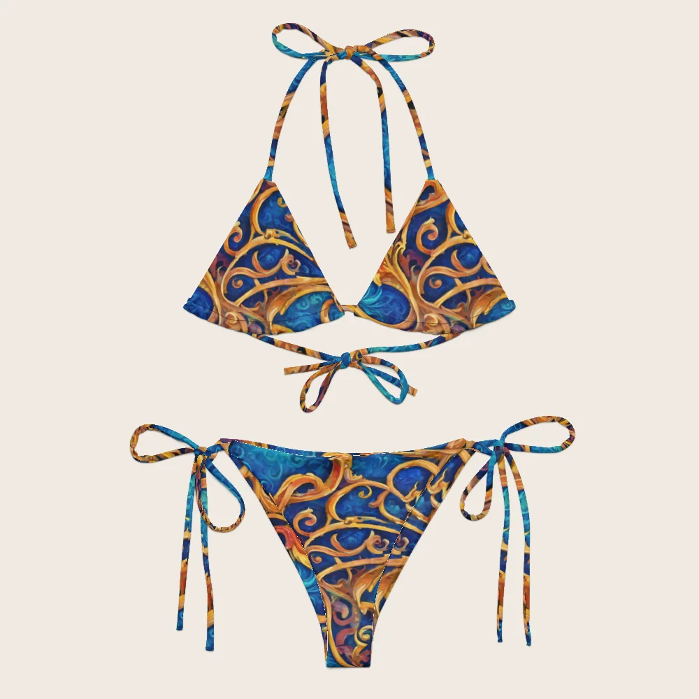 String Bikini on model