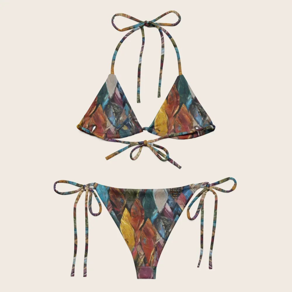 String Bikini on model