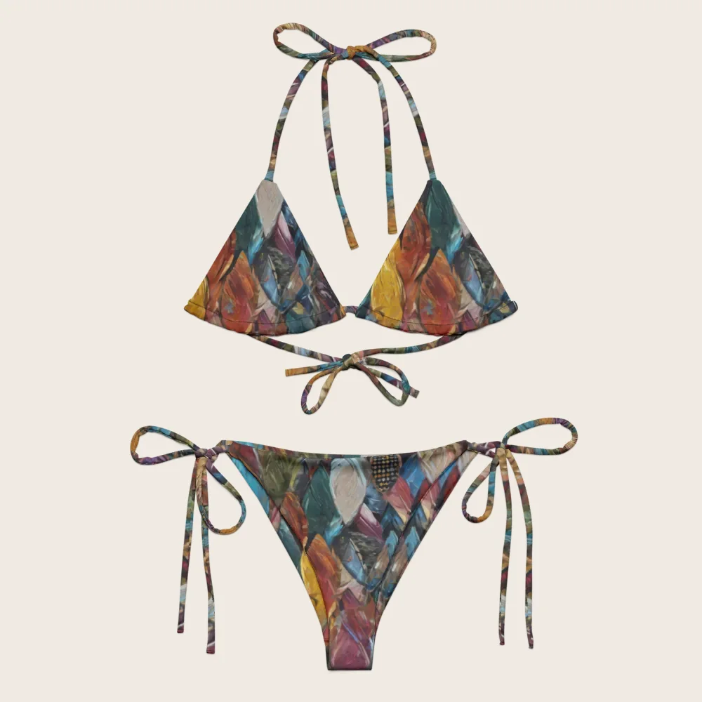String Bikini on model