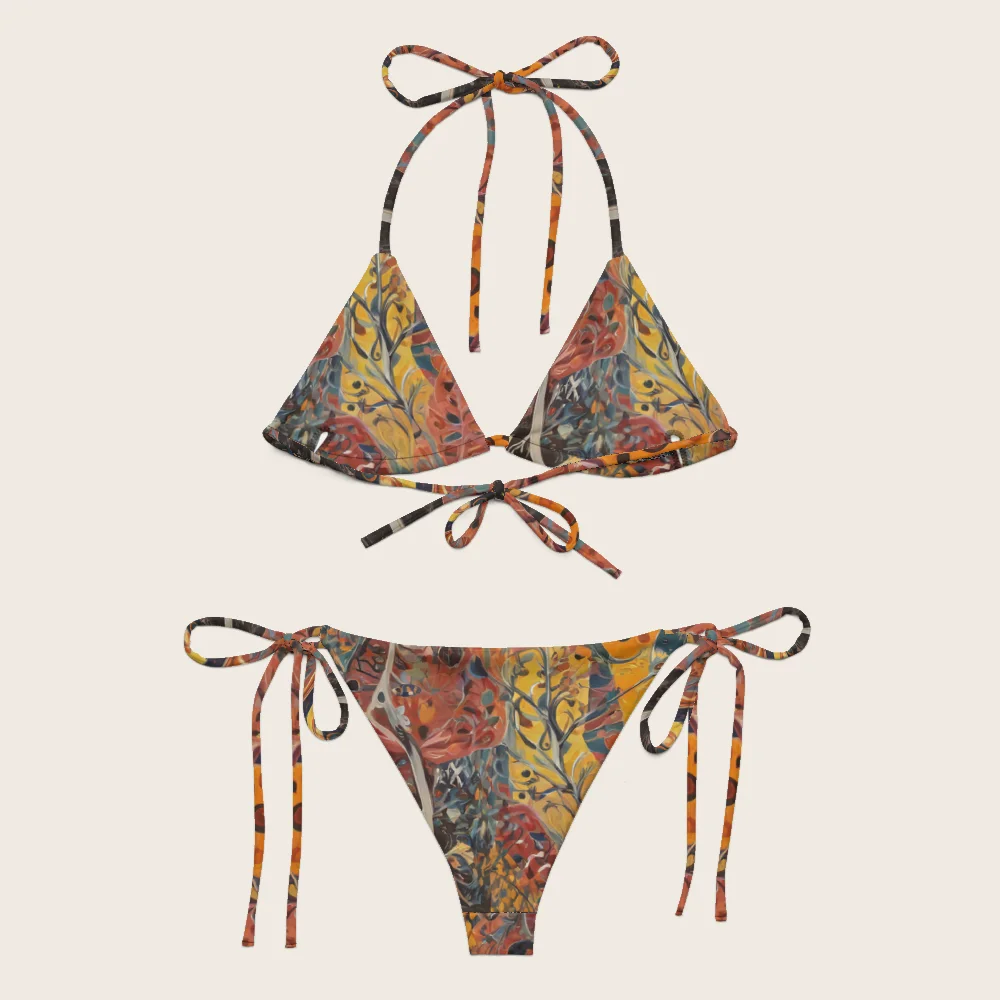 String Bikini on model