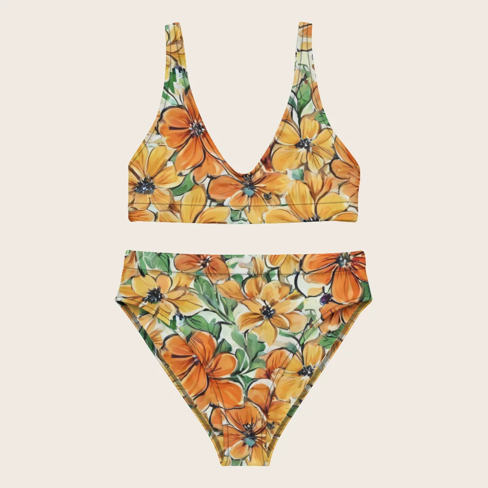 High-Waisted Bikini on model