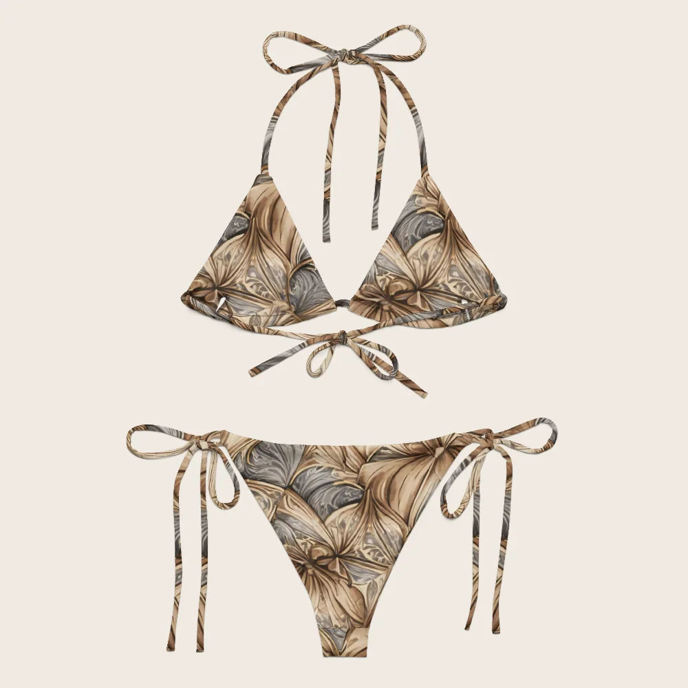 String Bikini on model