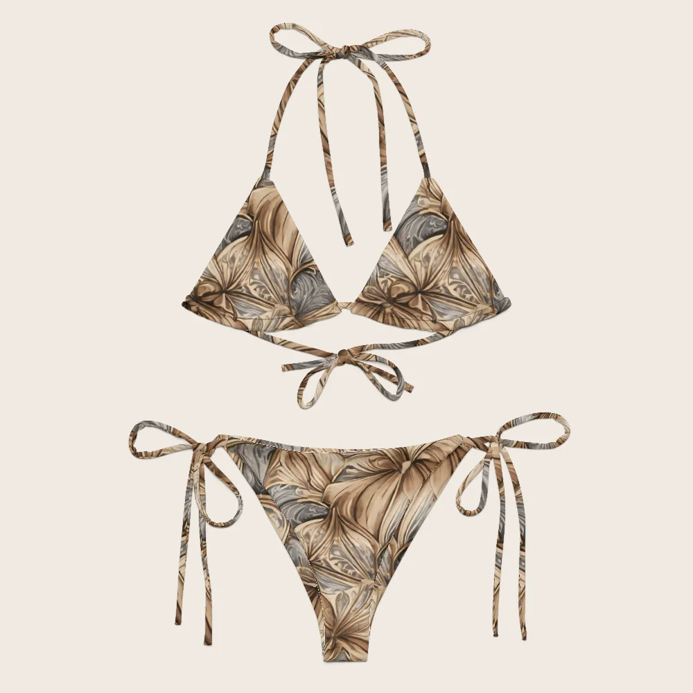 String Bikini on model