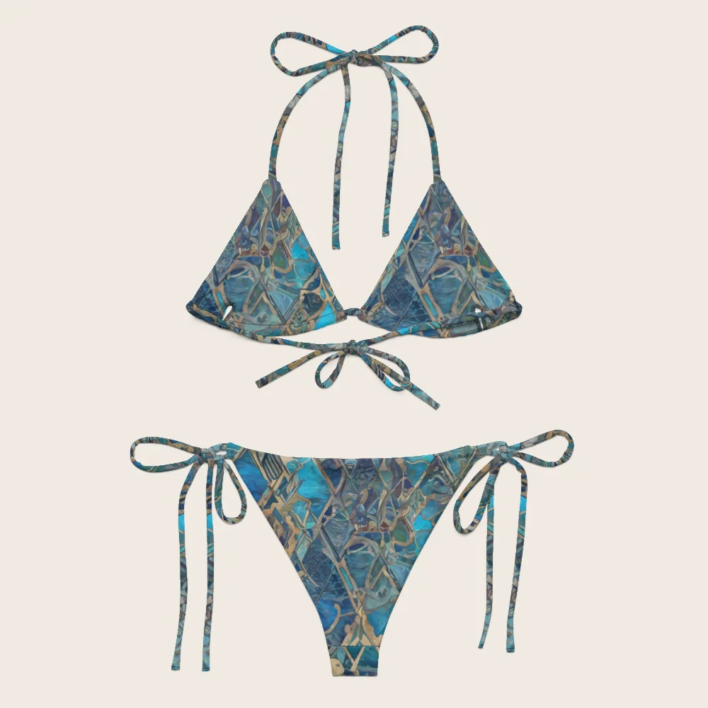 String Bikini on model