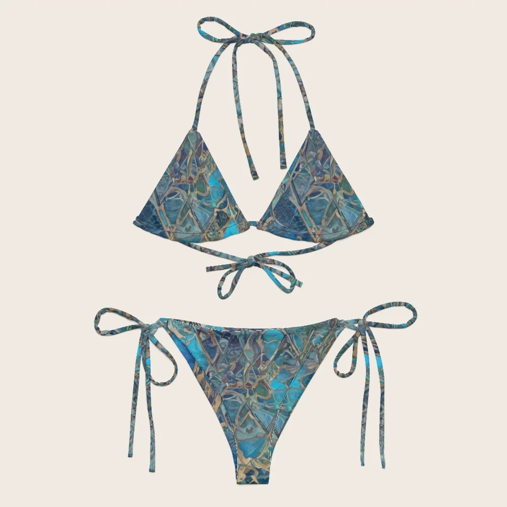 String Bikini on model