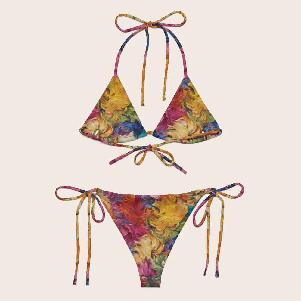 String Bikini on model