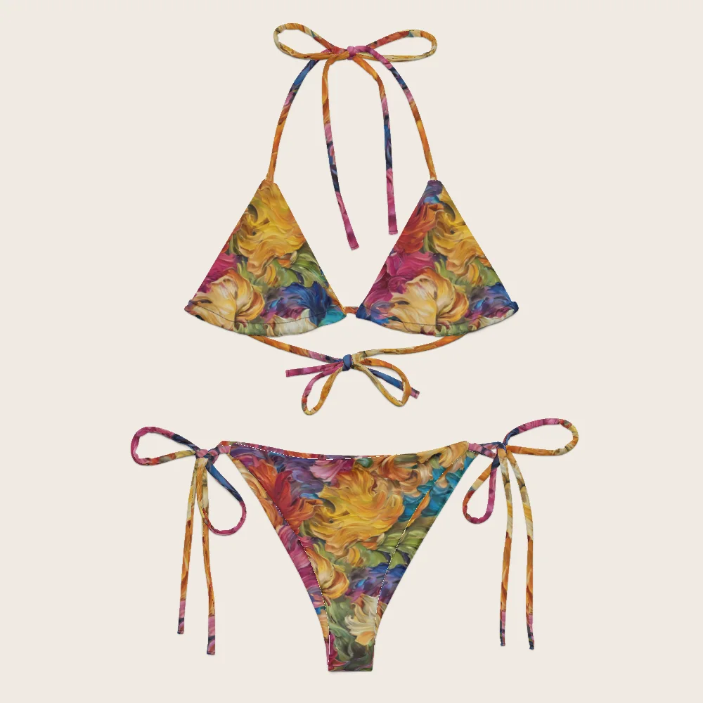 String Bikini on model