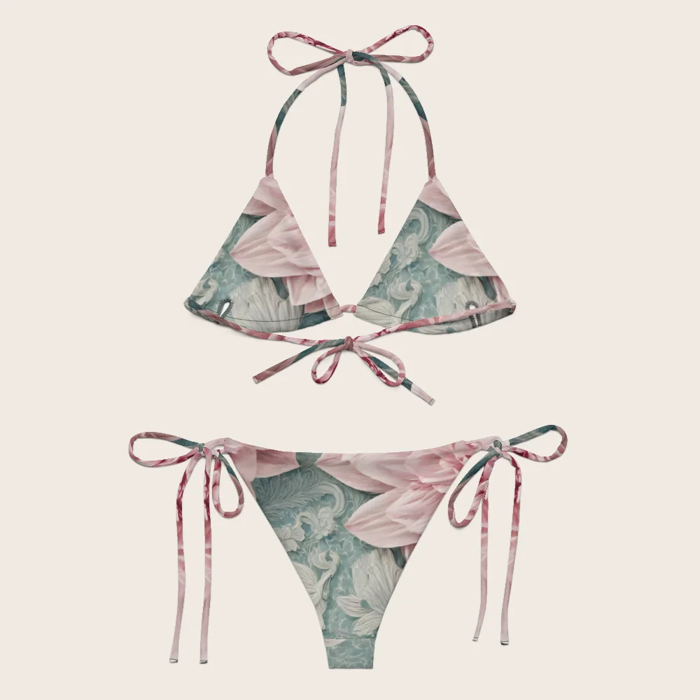 String Bikini on model