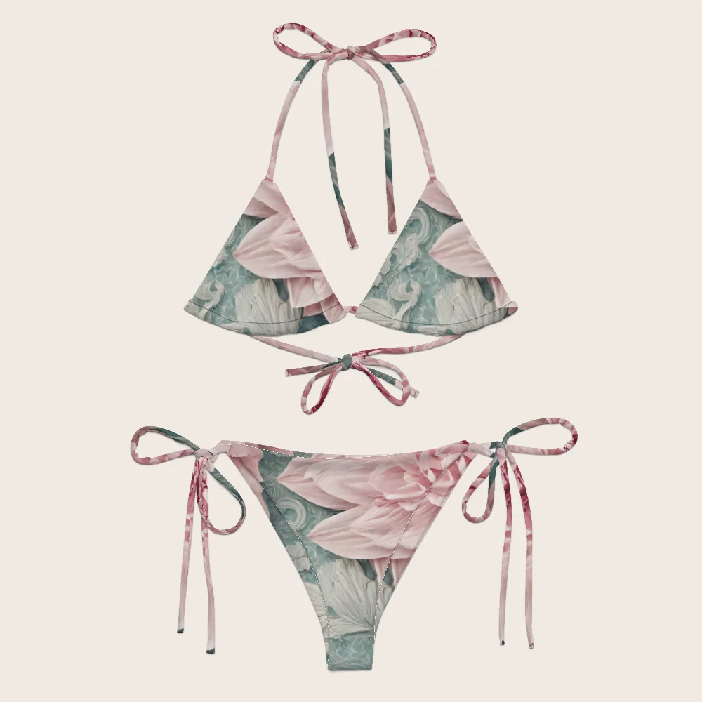 String Bikini on model
